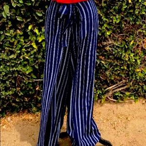 Blue pinstripe Flowey pants